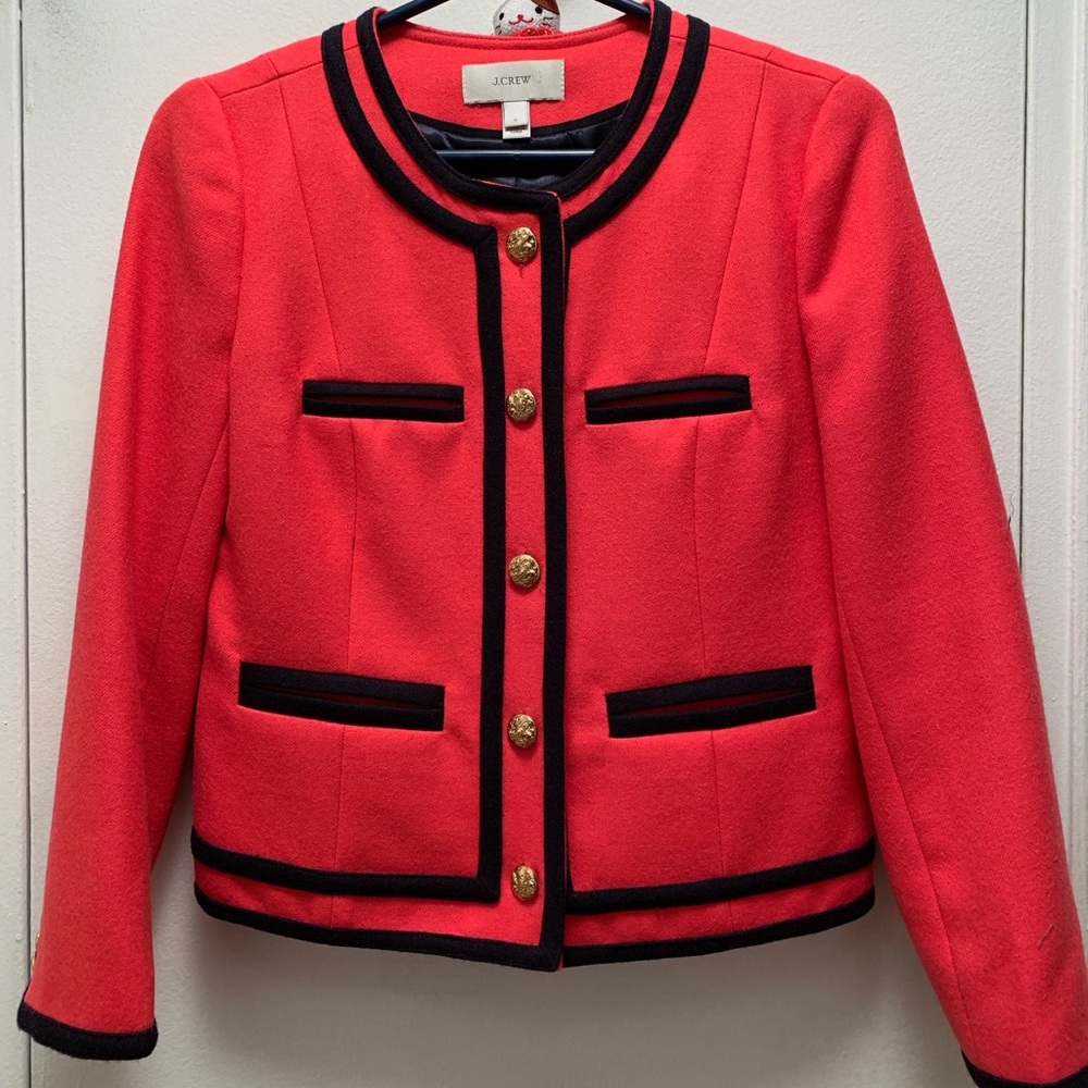 J.Crew Lady Jacket Berry Pink Wool Blazer